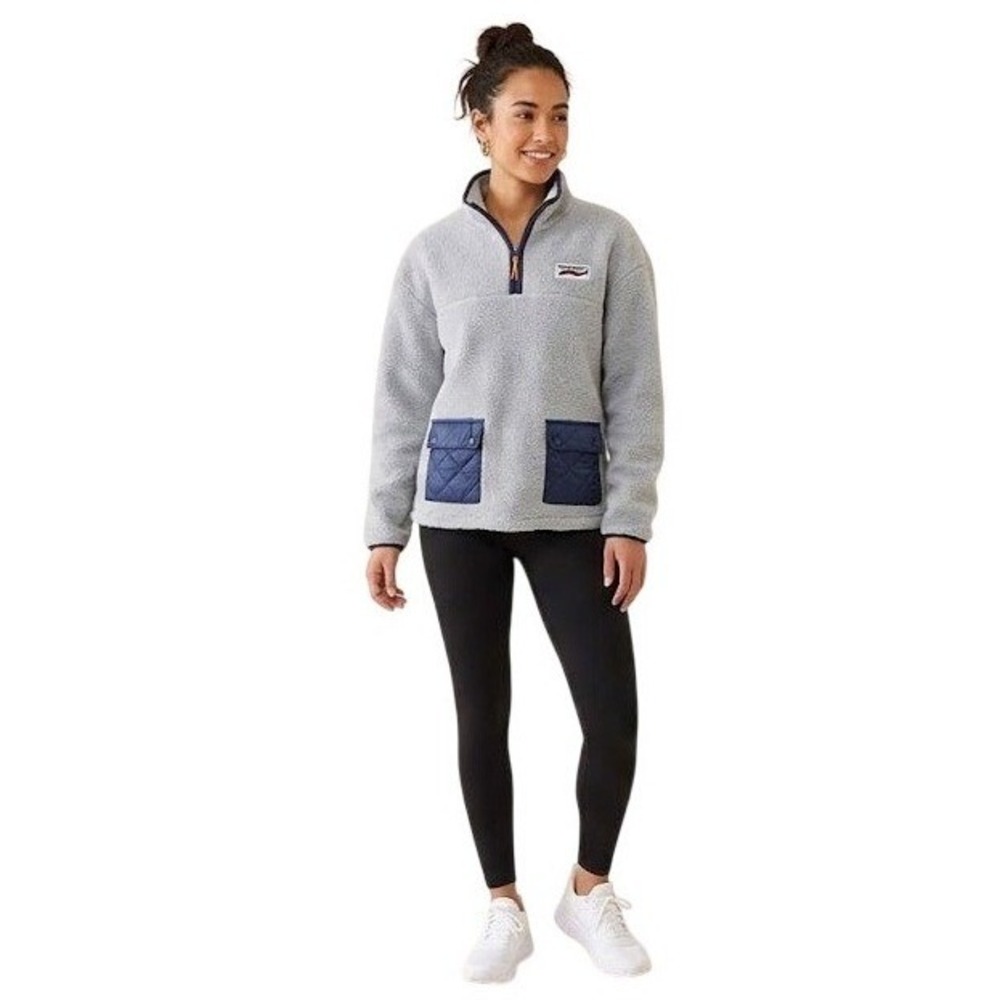 Saucony Women's‎ L Rested Sherpa Grey Fleece 1/4 Zip Running Gorpcore Pullover
